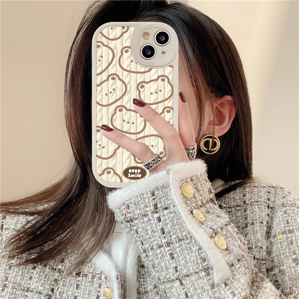 Ốp Điện Thoại Hình Gấu Cho iPhone 11 12Pro 6G 6P 7 / 8G 8Plus 13 14ProMax 14Plus 13Pro 12 / 13mini SE x xr xsmax Hoạt Hình