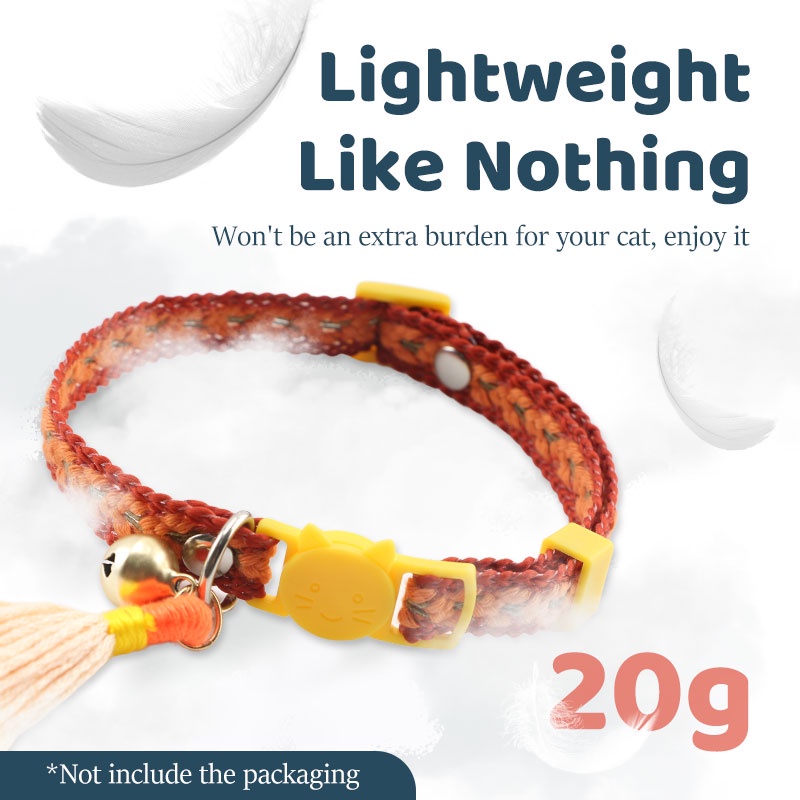 HamshMoc Vòng Cổ Mềm Mại Có Chuông Điều Chỉnh Được Dành Cho Mèo Cưng Mặc Hàng Ngày