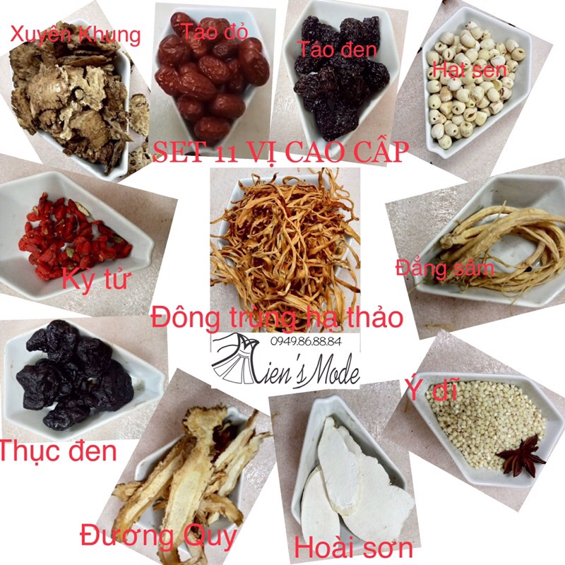 Set 9- 11 vị Tiềm gà hầm gà cao cấp, đông trùng hạ thảo