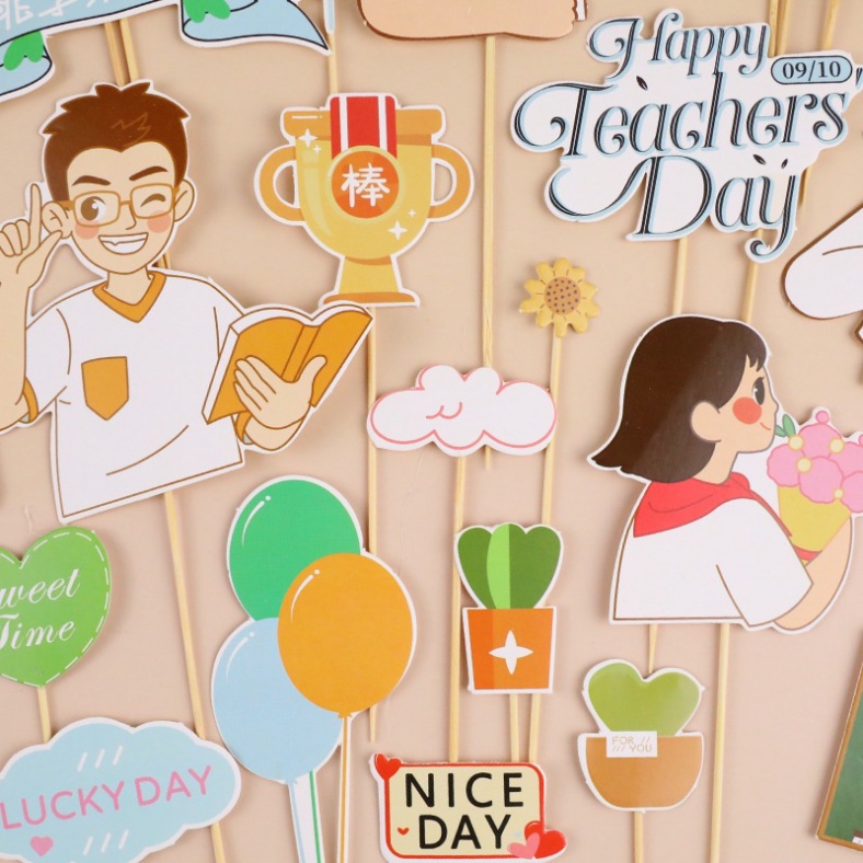 Đồ trang trí bánh kem  thẻ cắm thầy cô giáo,nhà giáo việt nam 20/11