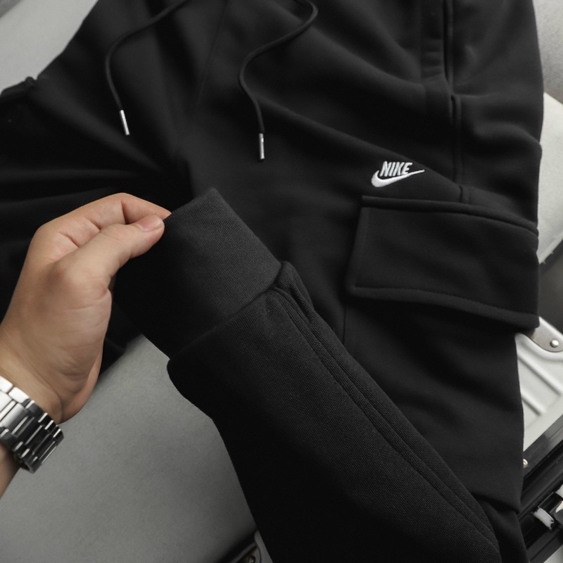 Quần nỉ jogger nk skinny fit túi hộp chất nỉ cua cotton co dãn VNXK