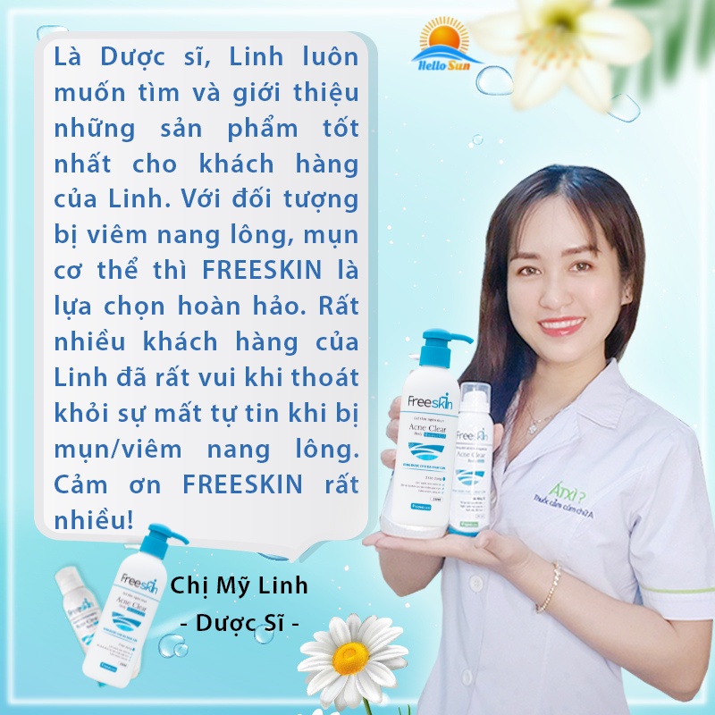 Combo Viêm Nang Lông, Mụn Lưng Freeskin, Xịt và Sữa Tắm Giảm Viêm Nang Lông, Mụn Lưng, Mờ Thâm- shop Hello Sun | BigBuy360 - bigbuy360.vn