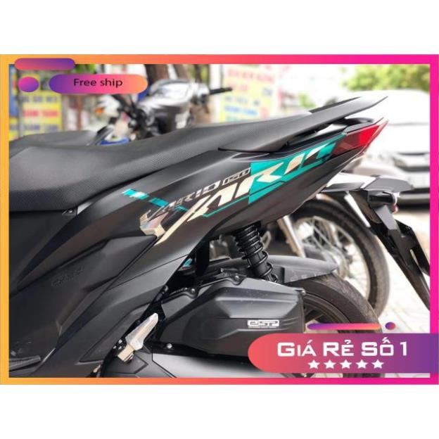 FREE SHIP + QUÀ TẶNG Tem rời Vario Malay xanh ngọc dán xe đen chất liệu Crom cao cấp