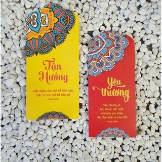 BỘ LÌ XÌ TRONG SUỐT HOA VĂN MANDALA BÌNH AN SÁNG SUỐT - LÌ XÌ TẾT 2022 HOA VĂN MANDALA 2 MÀU ĐỎ/VÀNG GIẤY COUCHE CAO CẤP