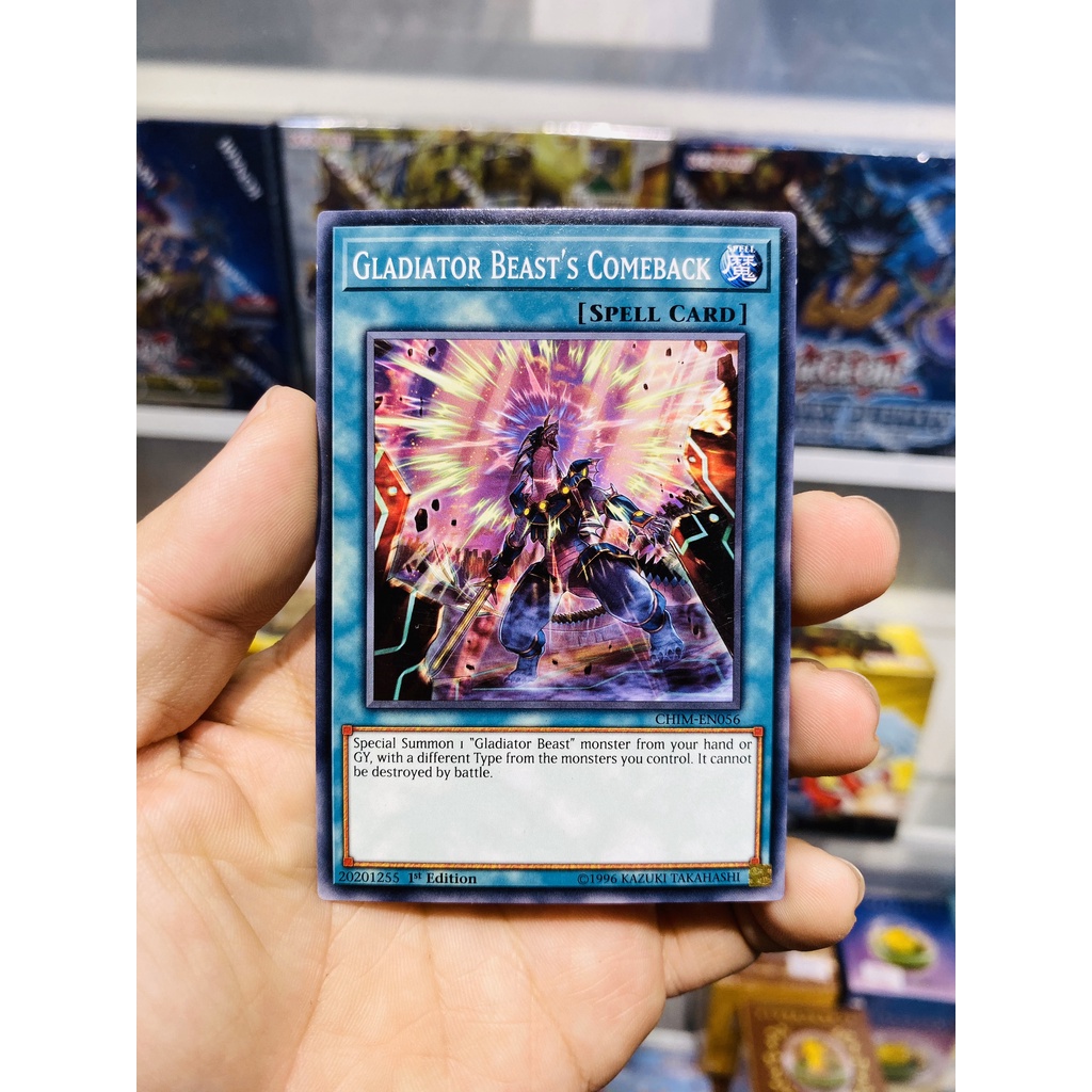 Thẻ bài YugiOh Mã CHIM-EN056 - Gladiator Beast's Comeback - Common - 1st Edition