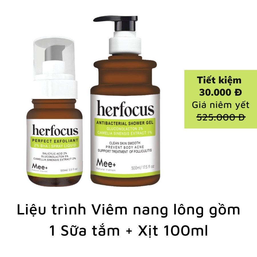 Xịt viêm nang lông 2% BHA 100ml Mee Natural