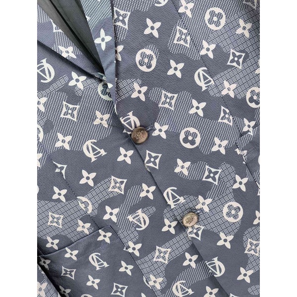 Áo khoác vest nam lịch lãm thời thượng hoạ tiế logo Louis Vuitton LV cao cấp 2022