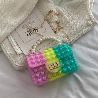 Túi POPIT có dây đeo chéo đính ngoc trai cho bé -labi