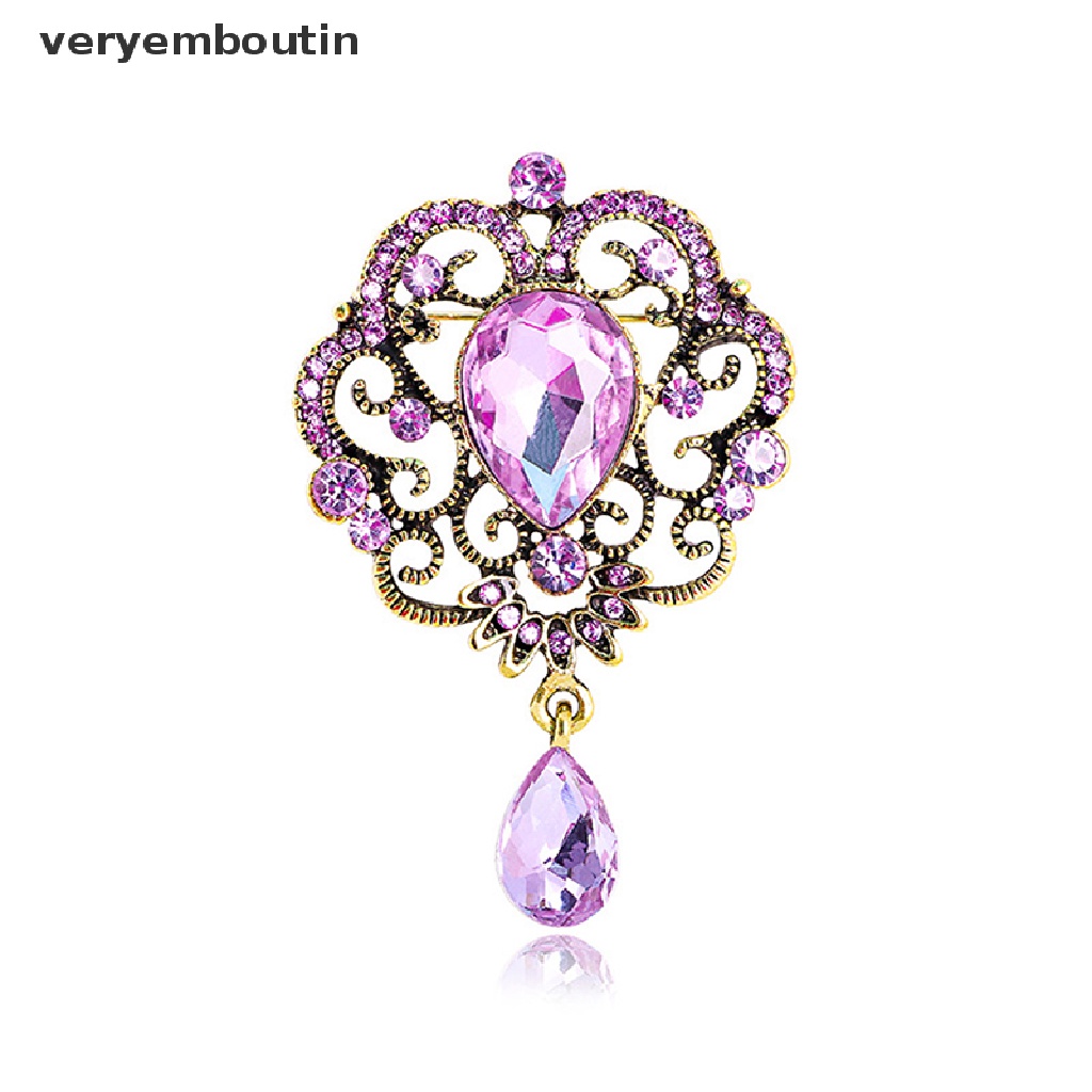 Ghim Cài Áo Hình Giọt Nước Đính Đá Pha Lê Thời Trang Cho Nữ