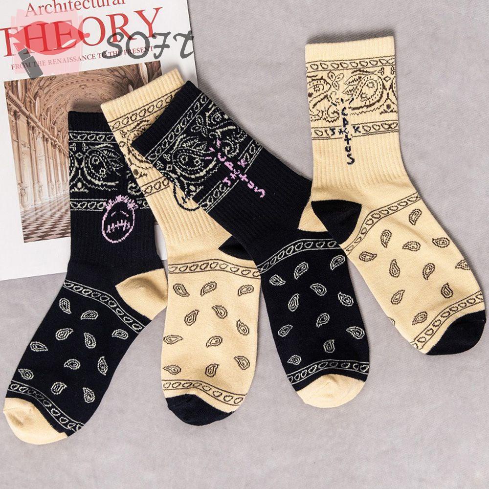 Vớ cotton ống dài thoáng khí in chữ thời trang dành cho nam và nữ