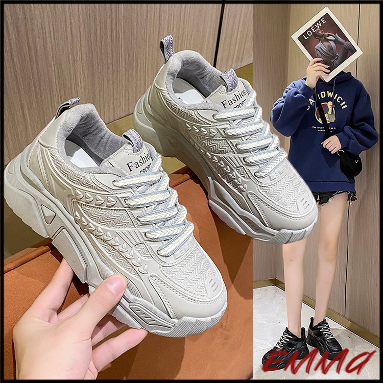 Giày đế thấp Giày Bata Da LộN Đan Dây ChéO Cho Nữ Giày thể thao Giày trắng Giày bánh mì nữ Giầy sneaker nữ Giày học sinh Giày basic Giày bánh mì ulzzang Giày nữ đẹp