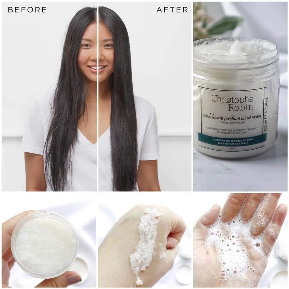 Tẩy tế bào dành cho da đầu và tóc Christophe Robin Cleasing Purifying Scrub