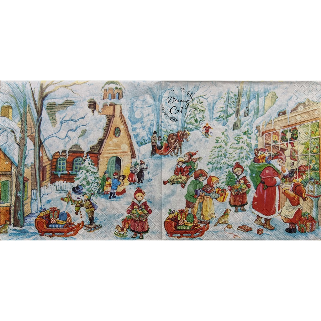 Khăn giấy in hình trang trí - Decoupage napkin - Mẫu 1/2 - NAP-33-153