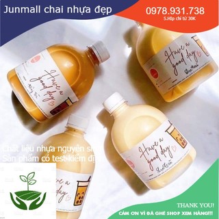 Chai nhựa bầu, chai nhựa tròn 330ml 500ml, chai nhựa đựng trà sữa, chai pet