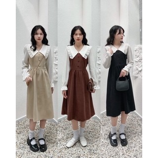 VÁY NHUNG PHỐI CỔ BÈO