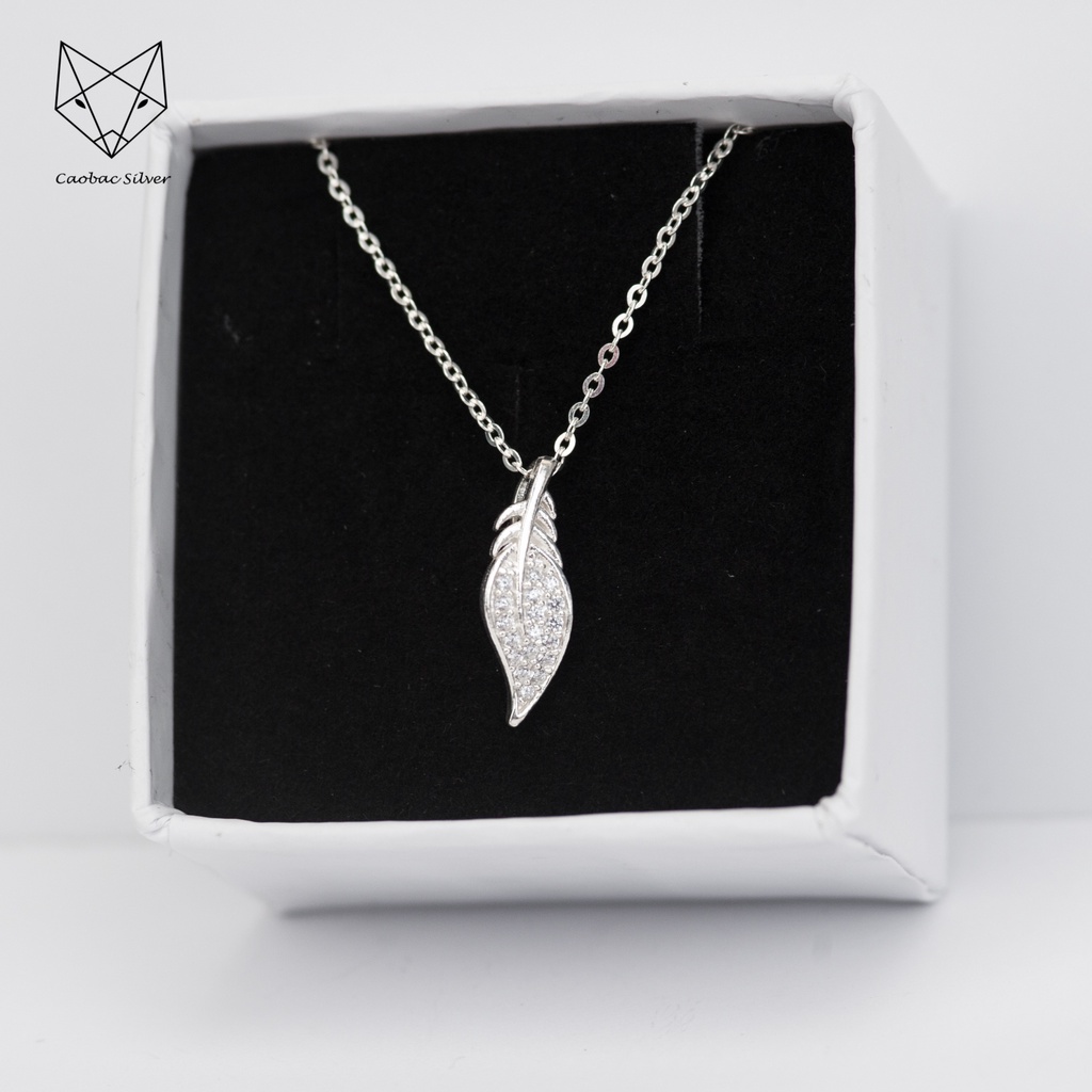 Dây Chuyền Bạc Ta Cao Cấp CaoBac Silver Thiết Kế Hình Lông Vũ Tinh Tế, Đơn Giản, Nhẹ Nhàng, Thanh Lịch Cho Bạn Gái