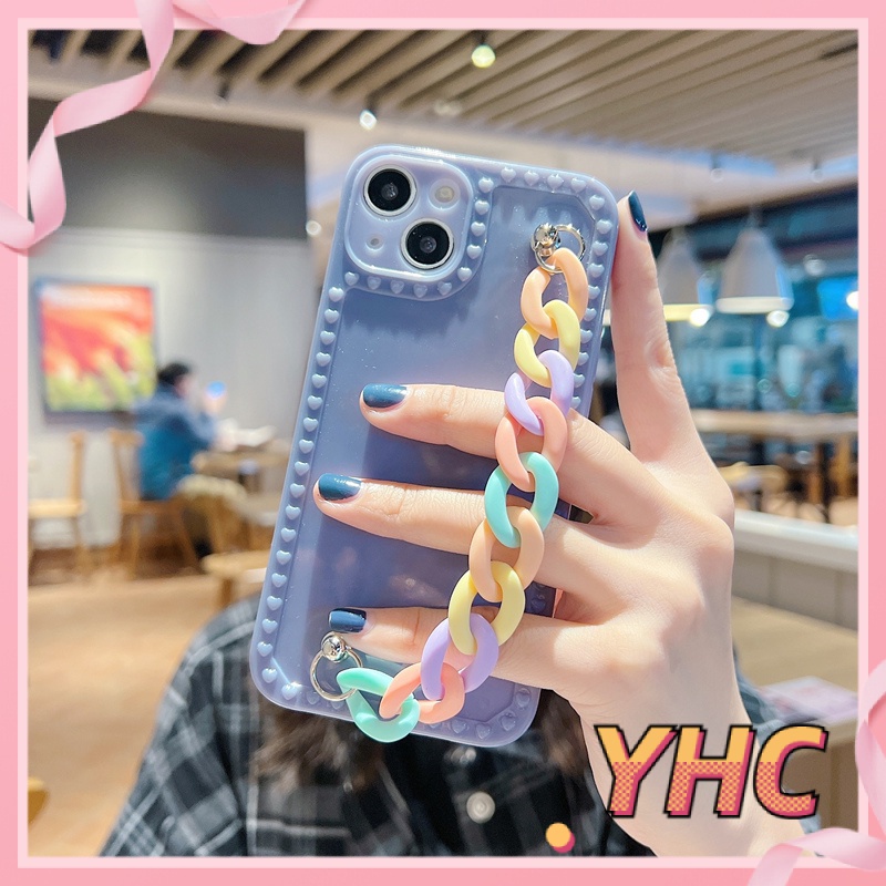 ốp lưng iphone Thoại Màu Kẹo Có Dây Đeo Cho iphone6 6splus 7 7plus 8 8plus XR X XS 11 12 Pro max Plus max-020