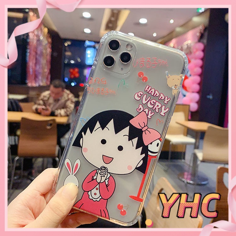 Ốp Điện Thoại Trong Suốt Họa Tiết Cherry Maruko Dễ Thương Cho iPhone 6s 6splus 7 7plus 8 8plus X XS 11 12 Pro Max Plus Promax-732
