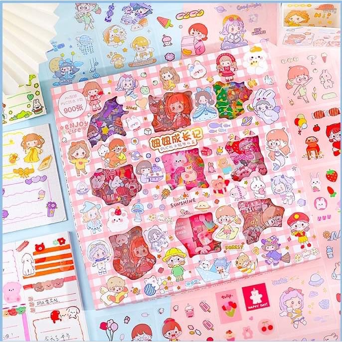 Set 900 tấm sticker trang trí hình dán dễ thương