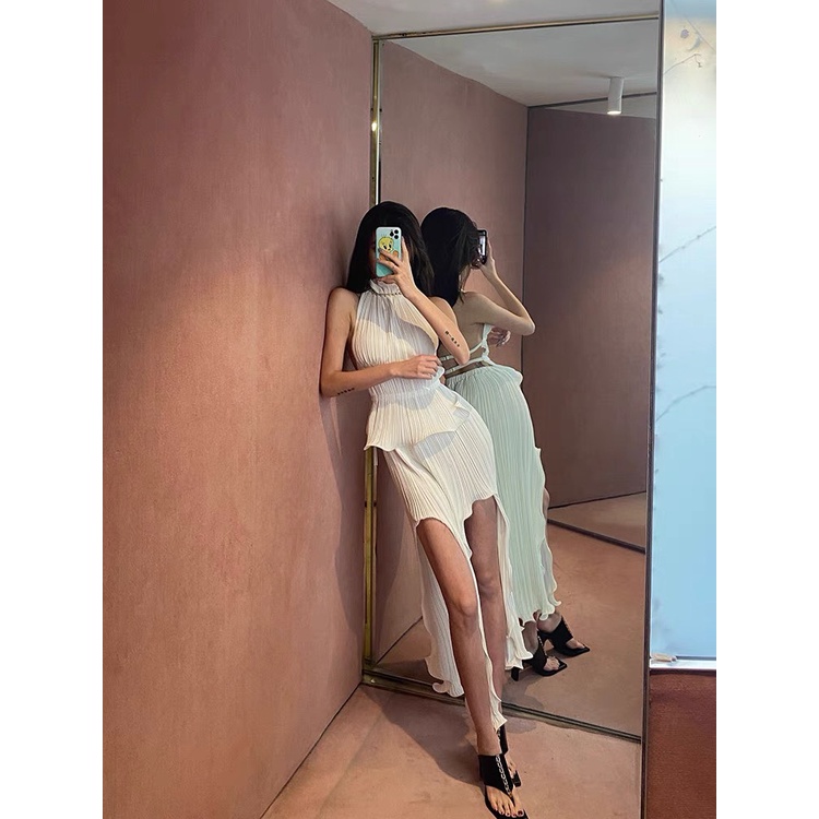 Jessica Dress - Set đầm nhún vải hở lưng gợi cảm màu trắng - NH91