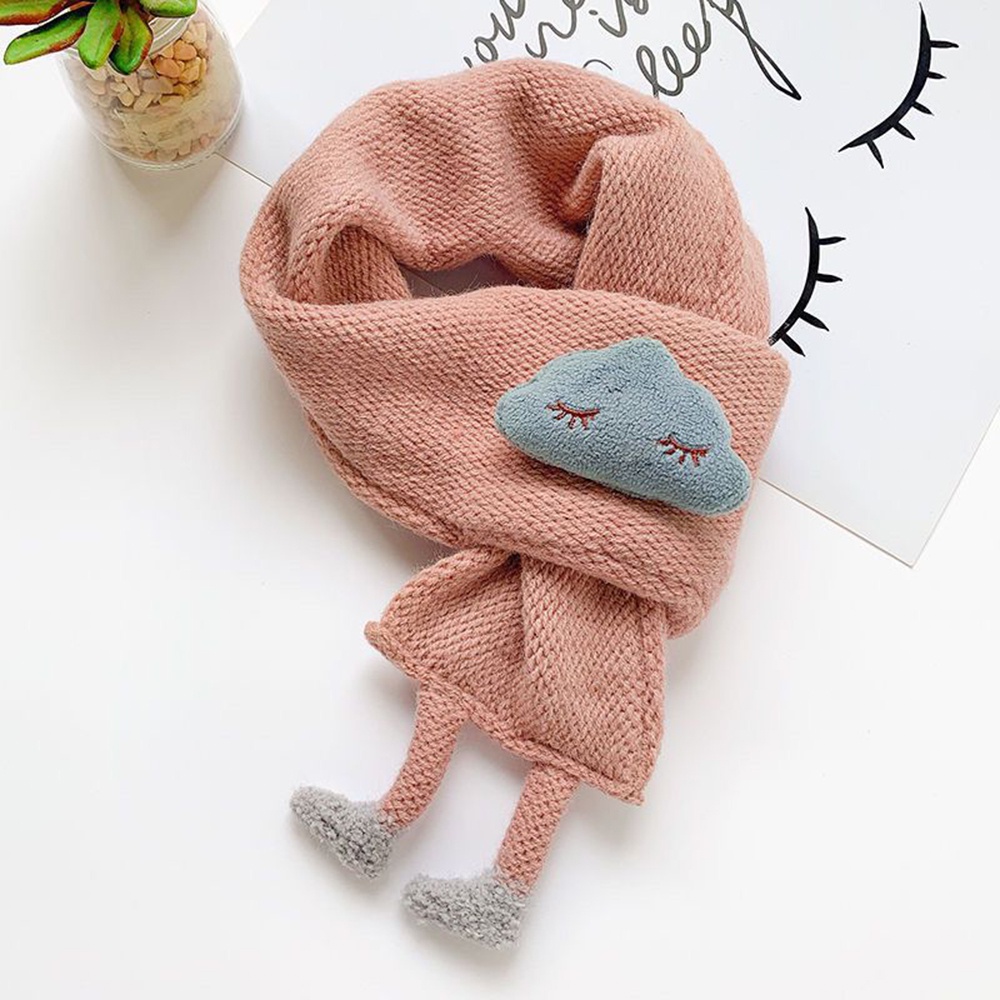 Khăn len quàng cổ cho bé gắn hình đám mây dễ thương