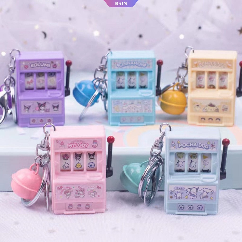 Móc Khóa Máy Chơi Game Mini Sanrio Series Hoạt Hình Cinnamoroll Kuromi My Melody Pochacco Có Chuông Vui Nhộn [RAIN]