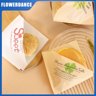 100 Chiếc Dùng Một Lần Tam Giác Túi Đựng Thực Phẩm Tinh Dầu Chống Giấy Bọc Giấy Kraft Lấy Bánh Hamburger Sandwich Nướng Thực Phẩm Đóng Gói Túi flowerdance