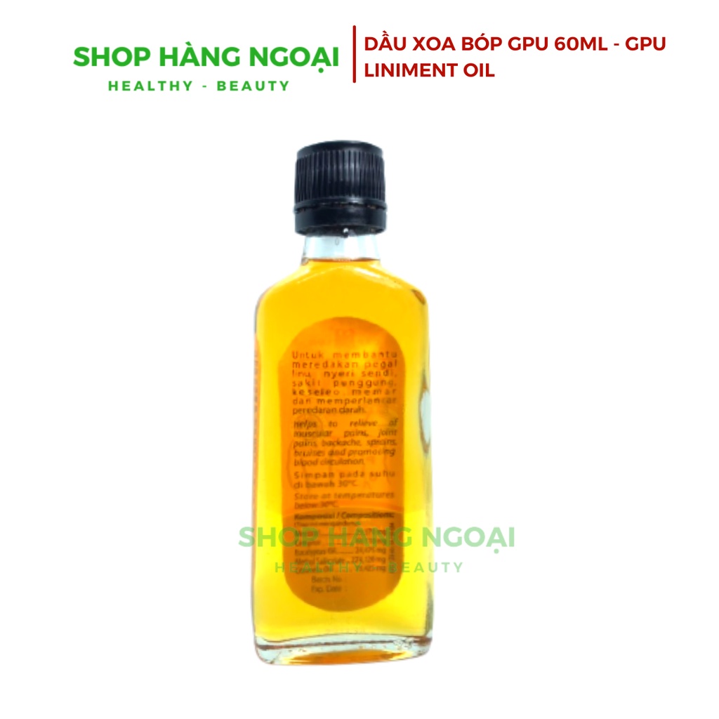 Dầu nóng GPU 60ml - GPU Liniment Oil 60ml