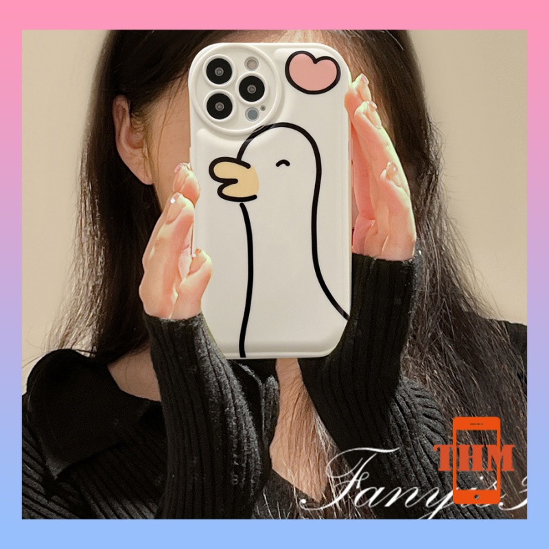 Ốp Điện Thoại Mềm Hình Vịt Dễ Thương Cho Iphone 14 13 12 11 pro Max X XR XS Max 8 7 Plus-5014