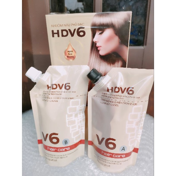 Nhuộm nâu ăn bạc HDV6.cặp 500mlx2.