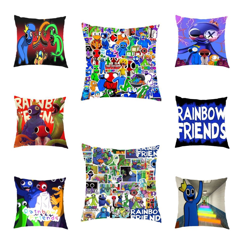 Game Roblox Pillow Cover Roblox Rainbow Friends Cushion Cover Pillow Cover Sofa Bed Decoration Christmas Kids Gift Soft Material