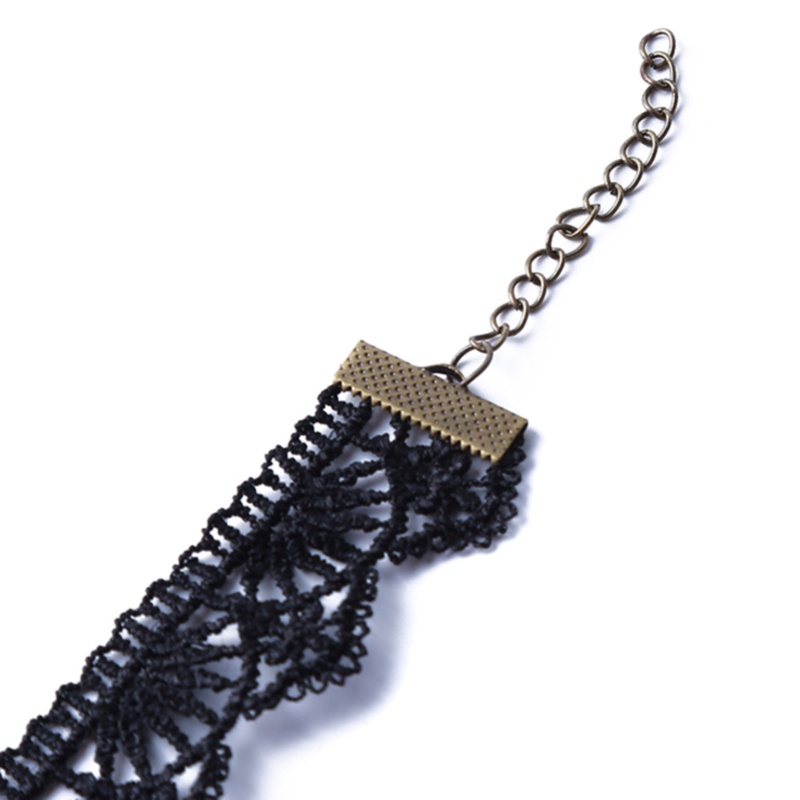 Vòng Cổ Choker Ren Đính Đá Phong Cách Gothic Cổ Điển