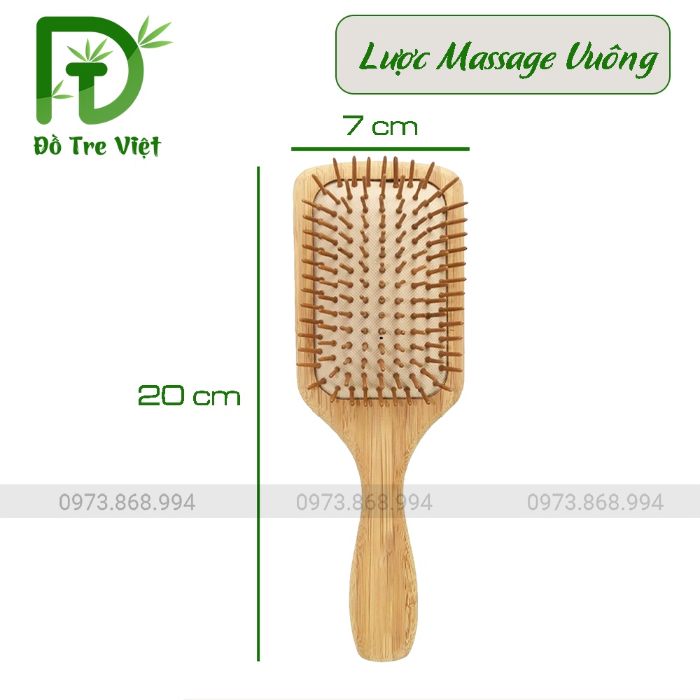 Lược chải tóc Massage tăm tre cán TRE