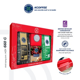 Hộp Quà Tặng Cà Phê Rang Xay Cà Phê Hoà Tan Love Box 2 - Cà Phê Robusta và Arabica