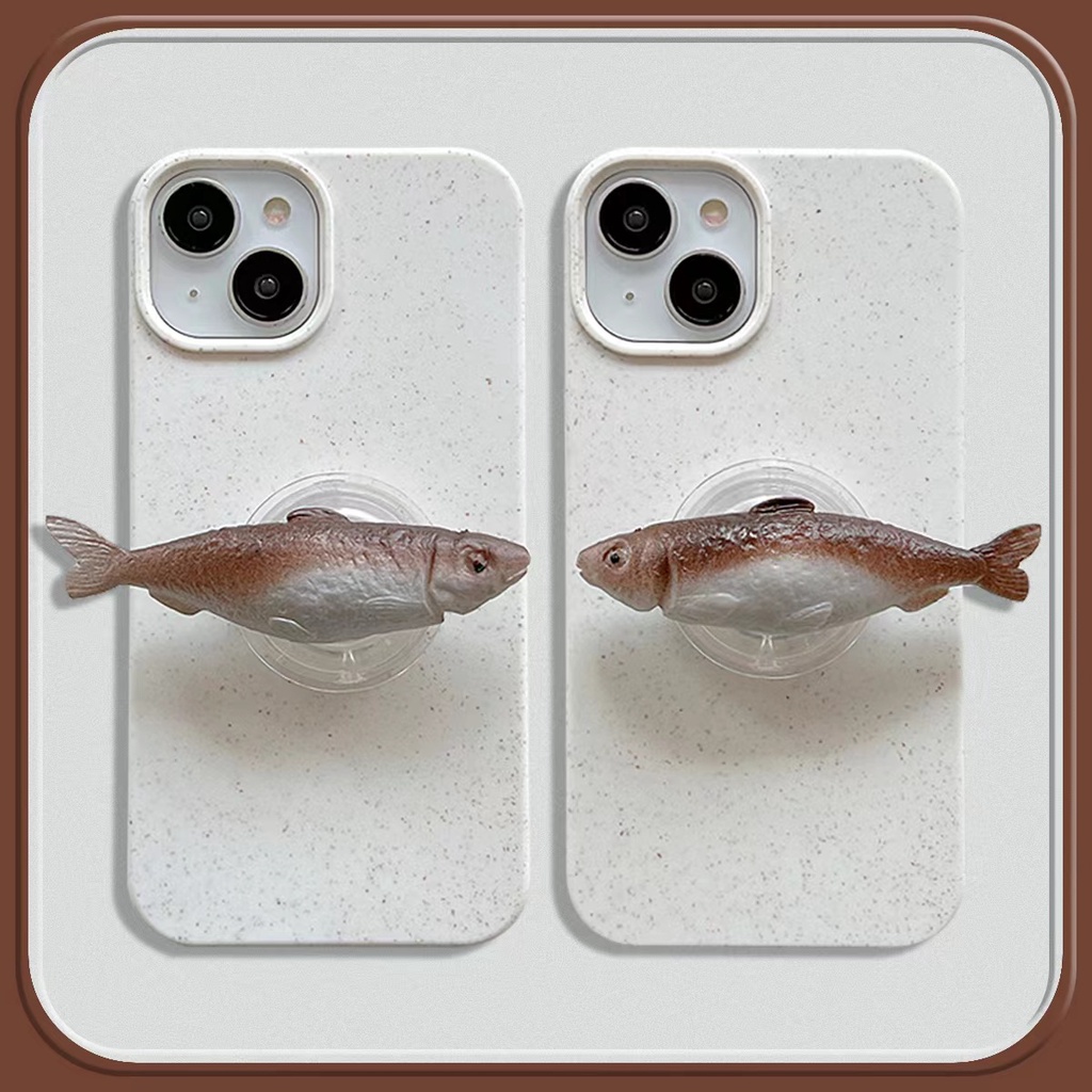 Ốp Điện Thoại Cứng Viền Tpu Dẻo Họa Tiết Cá Muối Đơn Giản Dễ Thương Chống Sốc Cho iPhone 14 13 12 11 Pro Max