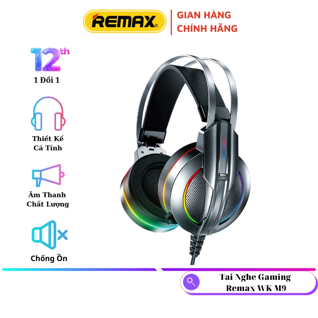 Tai Nghe Chụp Tai Gaming - Remax Việt Nam WK M9 - Bảo Hành 12 Tháng