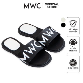Dép MWC 3184 - Dép Nữ Đế Bệt, Dép Quai Ngang In Chữ, Dép Lê Mũi Tròn Hot Trend