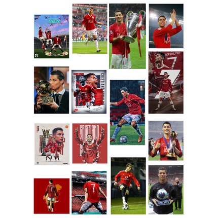 Bộ 30 STICKER hình dán Ronaldo và Manchester United mùa giải 2022/2023