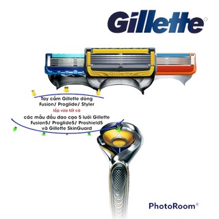 Dao cạo râu gillette 5 lưỡi proshield (1 cán +2 lưỡi)