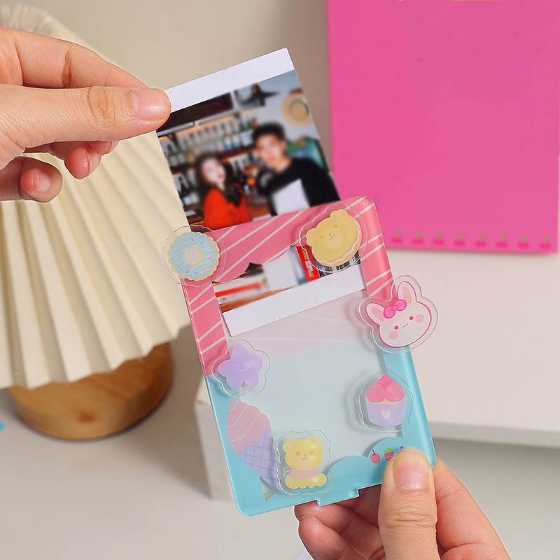 Khung Ảnh 3inch Bằng Acrylic Kèm Miếng Vá Dùng Trưng Bày Thẻ Ảnh