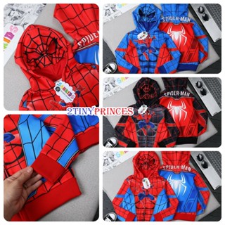  Áo khoác siêu nhân người nhện có nón dạng mặt nạ cho bé trai AKBT23 