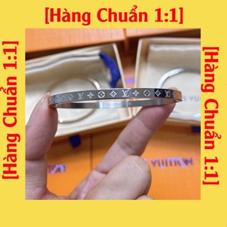[Hàng Chuẩn 1:1] Vòng tay LV monogram khắc tên theo yêu cầu không rỉ - bảo hành 5 năm - cuff cặp đôi (dáng Elip)