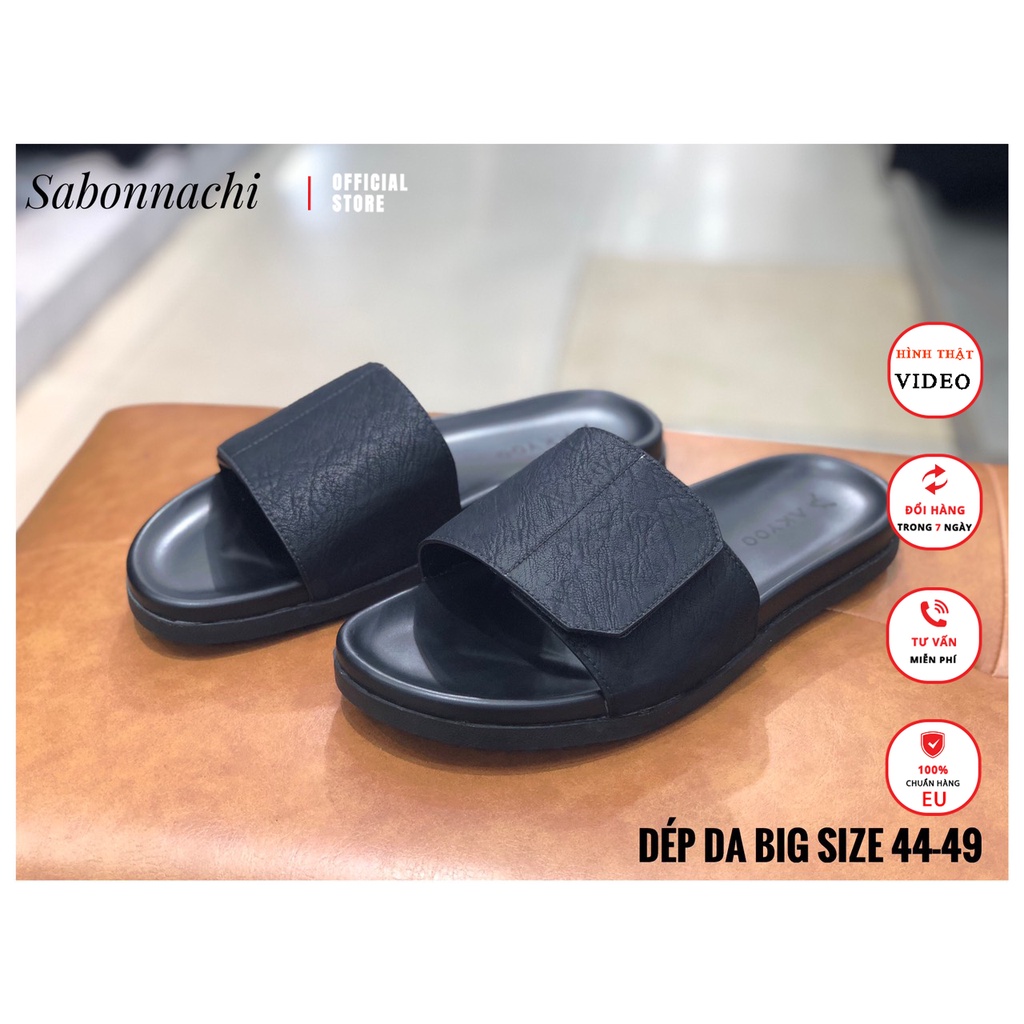 Giày Da Nam Bigsize 44 - 49 Quai Ngang .{DLD05}.Đế Cao Su Đẹp Mang Êm Chân Cho Bàn Chân Cỡ Bự