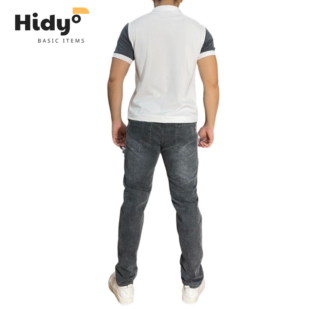 Quần Jeans dài nam Hidy màu xám râu mèo mới lạ co dãn form SlimFit