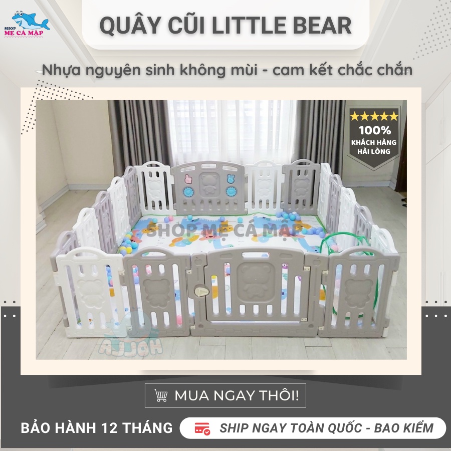[Rẻ nhất + Tặng thảm] Bộ quây cũi nhựa Little Bear Tặng THẢM + BÓNG, bộ quây cũi nhựa cho bé an toàn