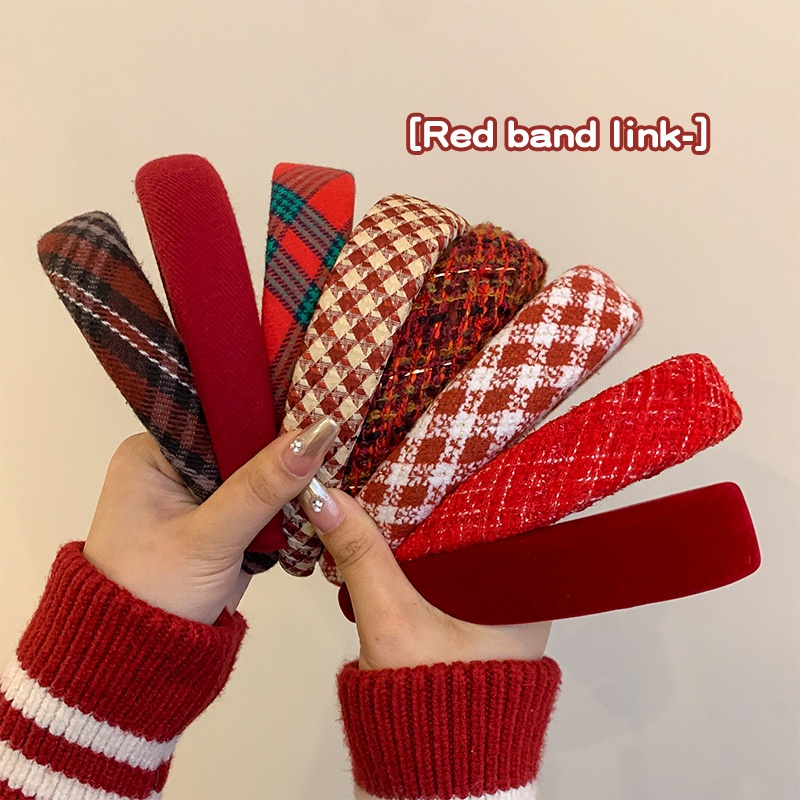 Băng Đô Cài Tóc Bản Rộng Họa Tiết Đầu Lâu Giáng Sinh Năm Mới Phong Cách Hàn Quốc Thời Trang Thu Đông Cho Nữ