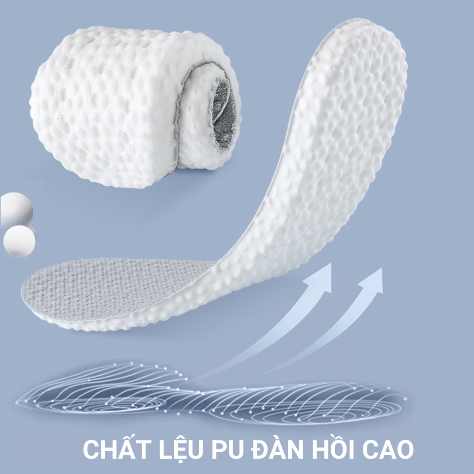 Lót Giày Thể Thao Cao Su Non Nam Nữ Cao Cấp Chính Hãng MINSU M2355, Khử Mùi, Thoáng Khí, Ngăn Vi Khuẩn