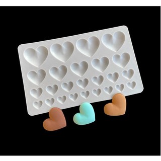 Khuôn Silicon Trái Tim 25c Chữ Nhật