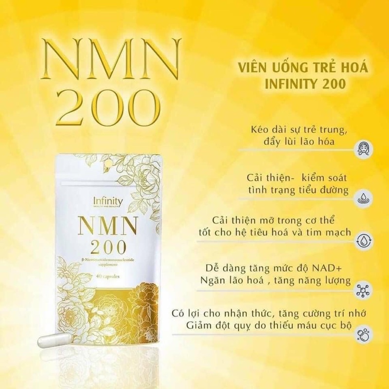 Viên uống NMN 200 INFINITY Nhật Bản Chống Lão Hóa