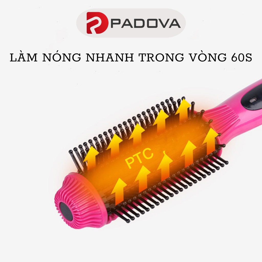 Lược Điện Chải Thẳng Tóc, Tạo Kiểu Tóc Uốn Cúp Cụp Xoay Tròn Chuyên Nghiệp PADOVA 2651